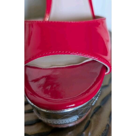 KATE SPADE TACO TRUCK DORA WEDGE ESPADRILLE PLATFORM SANDAL RED PATENT 6M - Picture 10 of 13